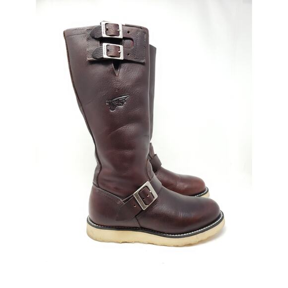 Red Wing Engineer Biker Boots 14" Brown Leather USA 2987 Sz US 6 EU 36 - Picture 1 of 16